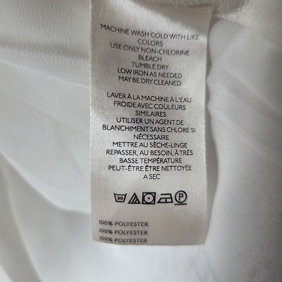 New Anthropologie White Blouse with Black Embroidery Size Large - Picture 8 of 9